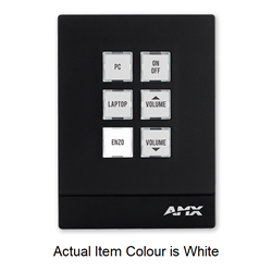 AMX MKP-106P-WH - Massio 6-Button Ethernet Keypad  Portrait  White